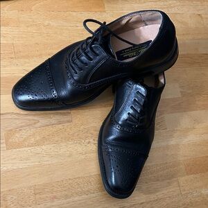 Milano Black Leather Men's Oxfords